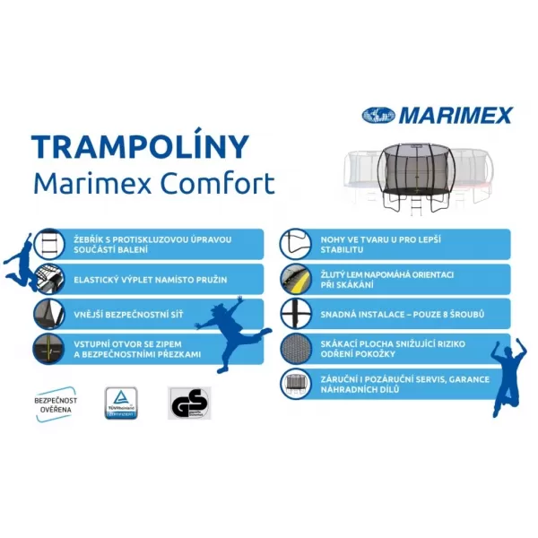  Trampolína Marimex Comfort 366 cm + ochranná síť + schůdky ZDARMA 