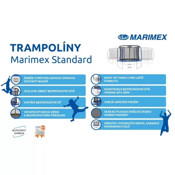  Trampolína Marimex Standard 305 cm + vnitřní ochranná síť + schůdky ZDARMA 