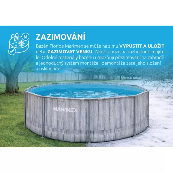  Bazén Florida 3,05x0,91 m se skimmerem - motiv ŠEDÉ DŘEVO 